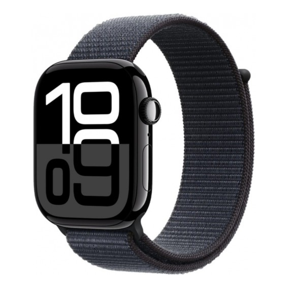 Apple Watch Series 10 GPS + Cellular 42mm Jet Black Aluminum Case w. Ink S. Loop (MWX83)