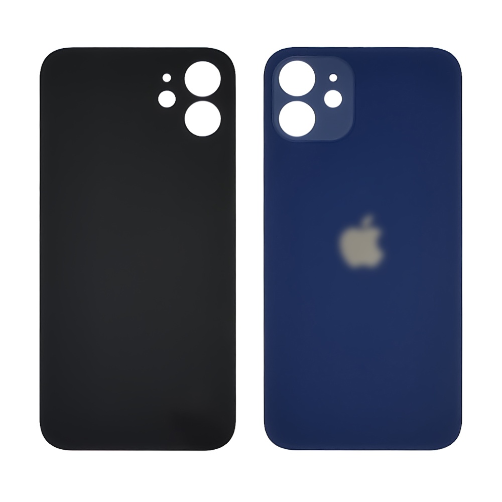 Заднее стекло корпуса для Apple iPhone 12 Blue (синее) (Big hole)
