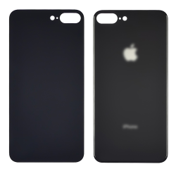 Заднее стекло корпуса для Apple iPhone 8 Plus Space Gray (серое) (Big hole) Заднее стекло корпуса для Apple iPhone 8 Plus Space Gray (серое) (Big hole)