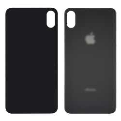 Заднее стекло корпуса для Apple iPhone XS Max Space Gray (серое) (Big hole) Заднее стекло корпуса для Apple iPhone XS Max Space Gray (серое) (Big hole)