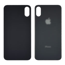 Заднее стекло корпуса для Apple iPhone XS Space Gray (серое) (Big hole) Заднее стекло корпуса для Apple iPhone XS Space Gray (серое) (Big hole)