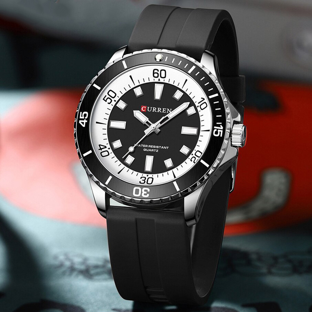 Curren 8448 Silver-Black