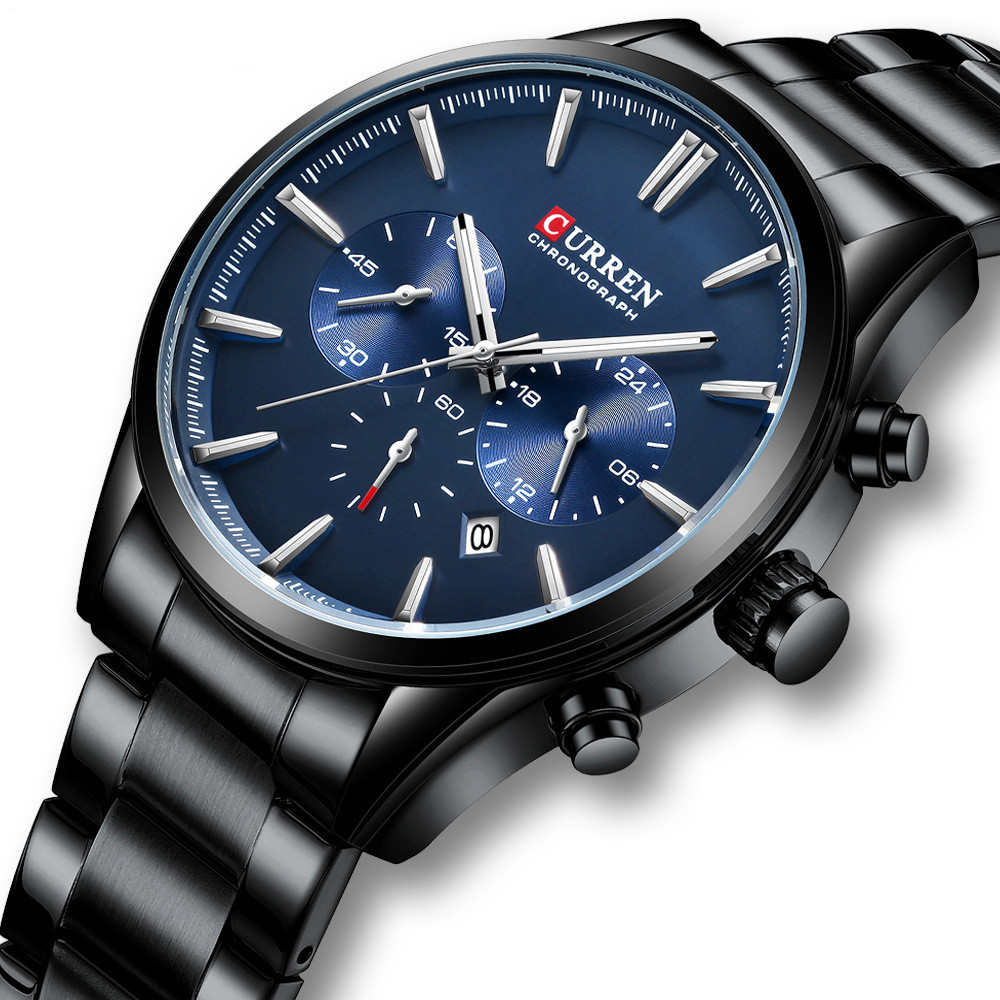 Curren 8446 Black-Blue