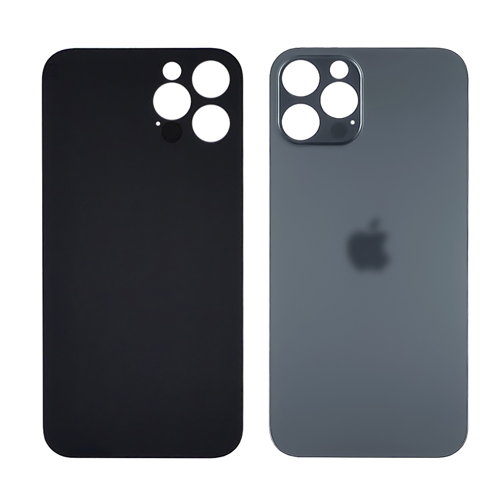 Заднее стекло корпуса для Apple iPhone 12 Pro Pacific blue (синее) (Big hole) Original