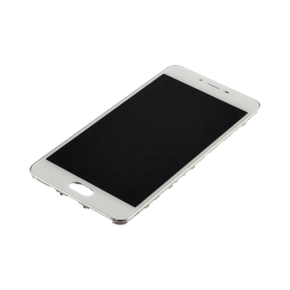 Дисплей для Meizu M3s с белым тачскрином и корпусной рамкой