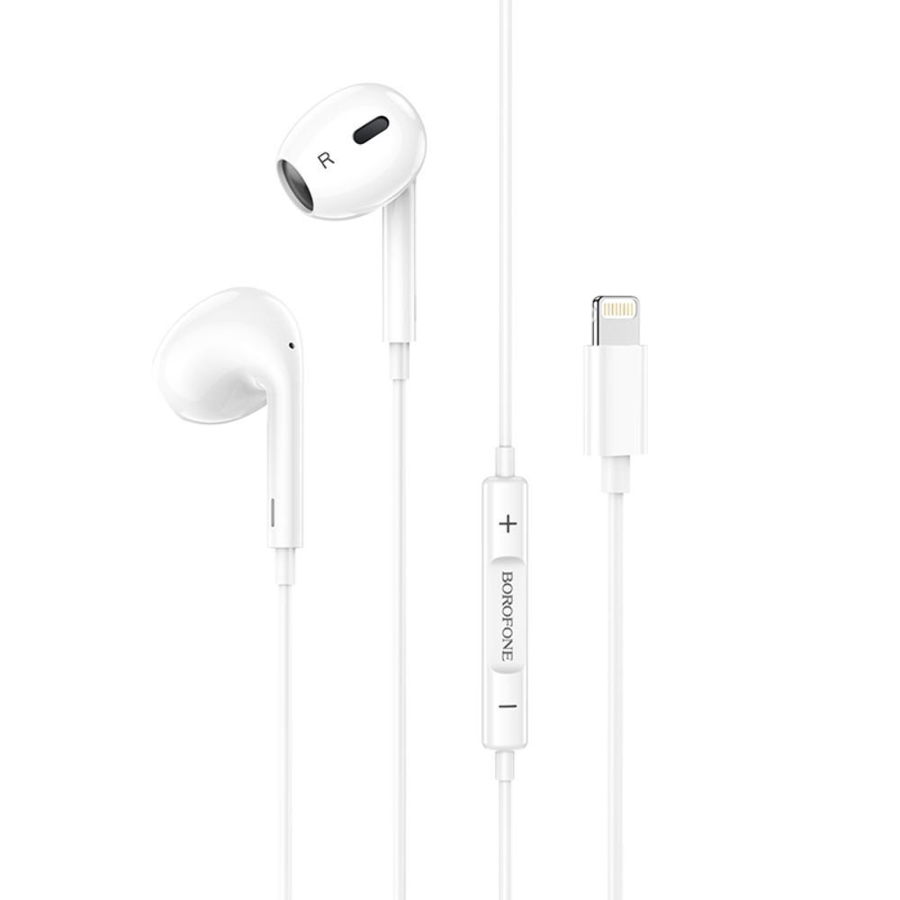 Наушники вкладыши Borofone BM30 Max Lightning white