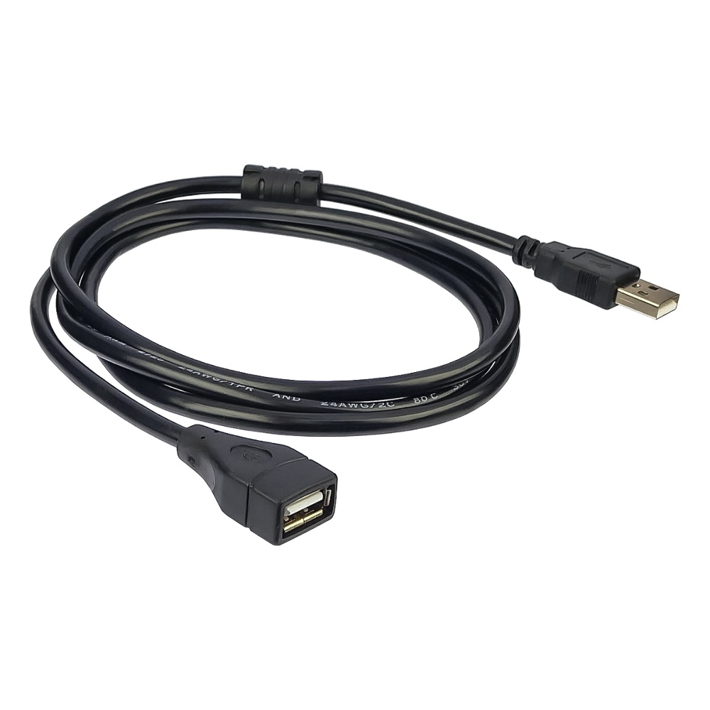 Кабель удлинитель USB to USB (F) 1.5m black