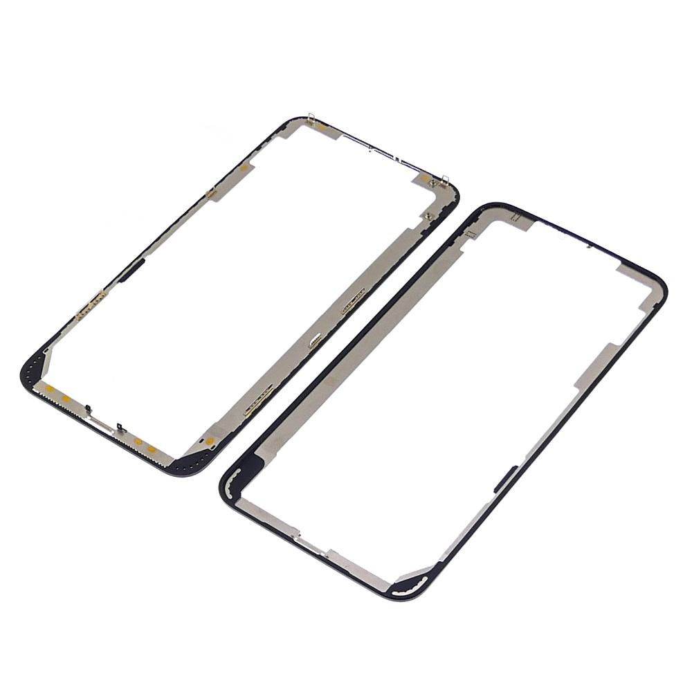 Стекло тачскрина с OCA плёнкой для Apple iPhone XS Max чёрное с рамкой HC