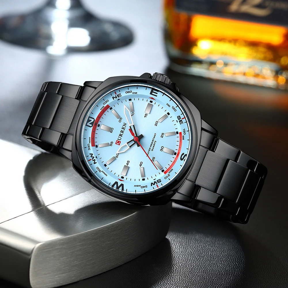 Curren 8455 Black-Blue