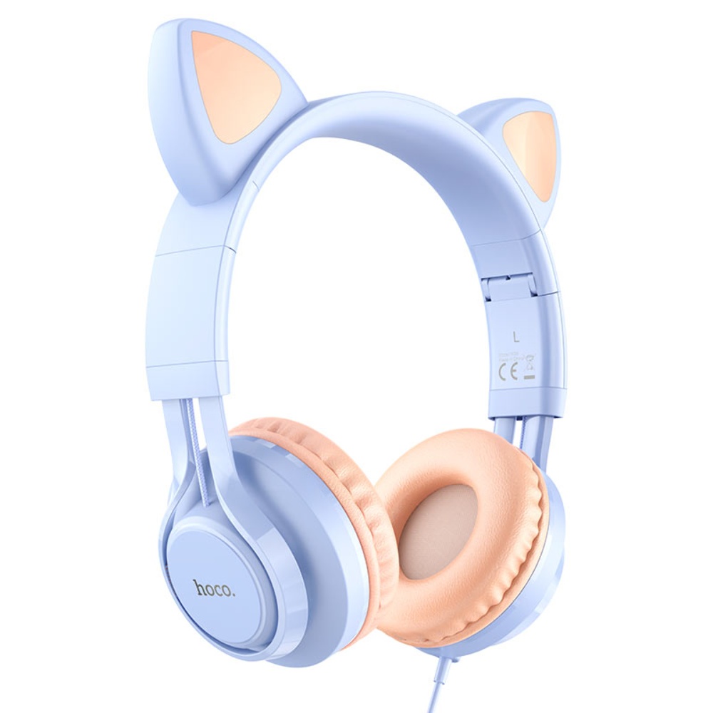 Наушники накладные Hoco W36 Cat Ear с ушками Jack 3.5 midnight blue