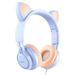 Наушники накладные Hoco W36 Cat Ear с ушками Jack 3.5 midnight blue