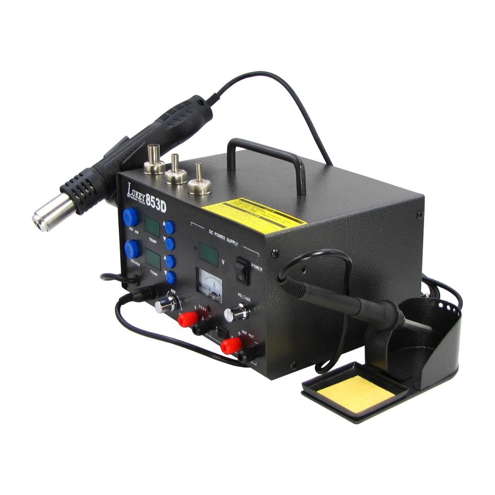 Паяльная станция Lukey 853D фен, паяльник, блок питания 15V 2A, тестер