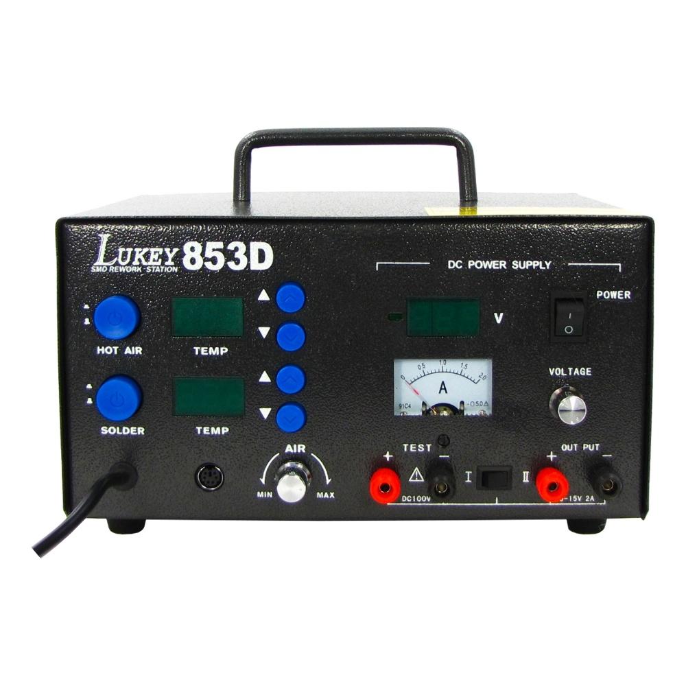 Паяльная станция Lukey 853D фен, паяльник, блок питания 15V 2A, тестер