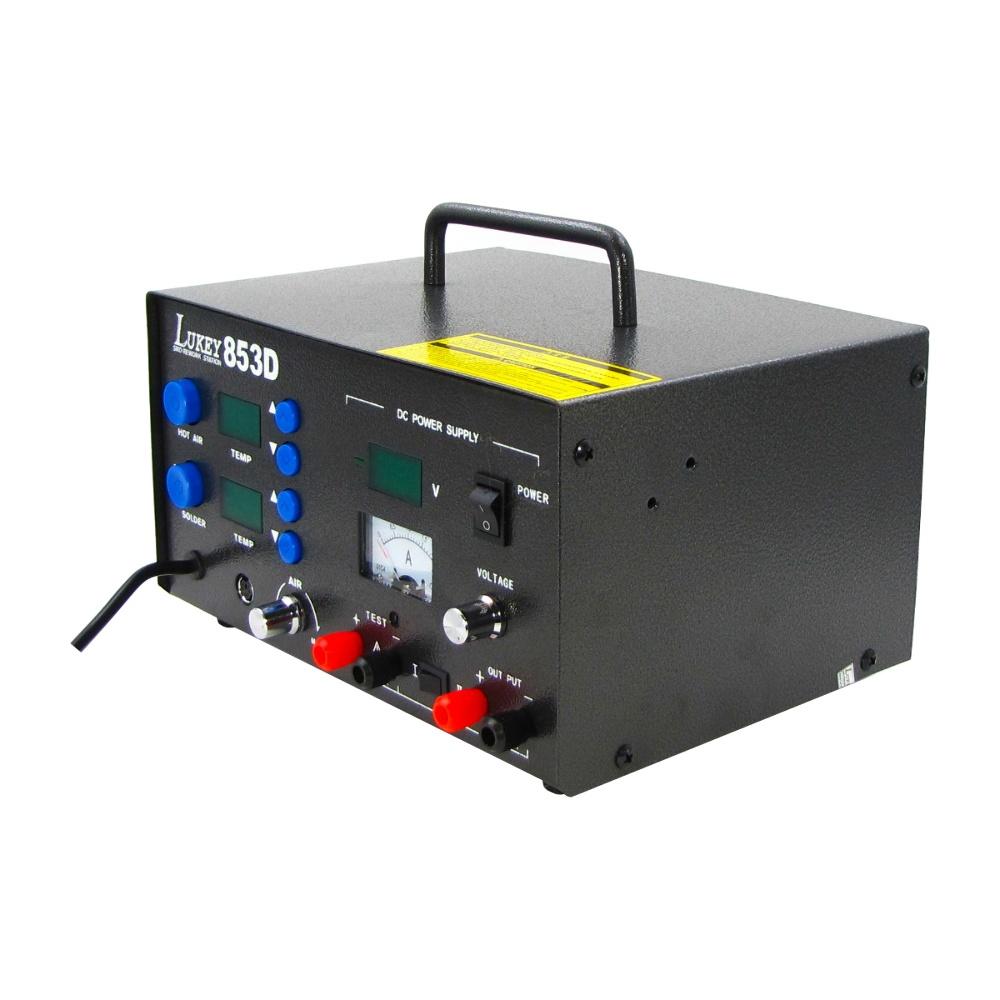 Паяльная станция Lukey 853D фен, паяльник, блок питания 15V 2A, тестер