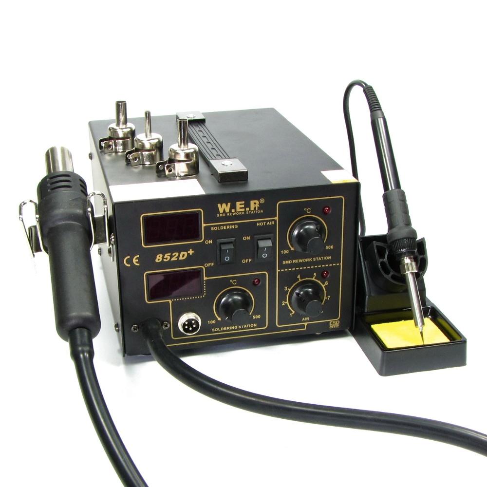 Паяльная станция WEP 852D+ компрессорная, фен, паяльник