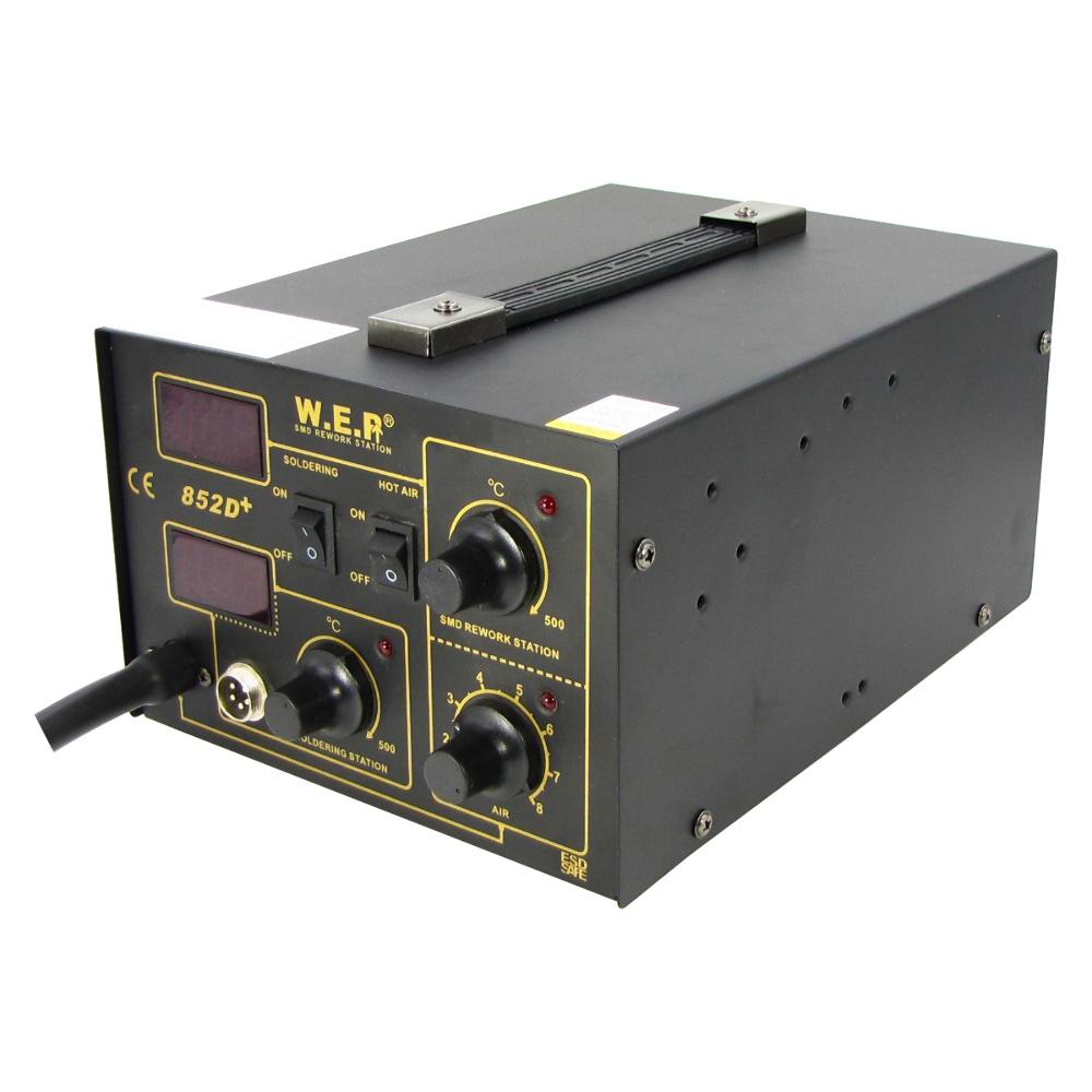 Паяльная станция WEP 852D+ компрессорная, фен, паяльник