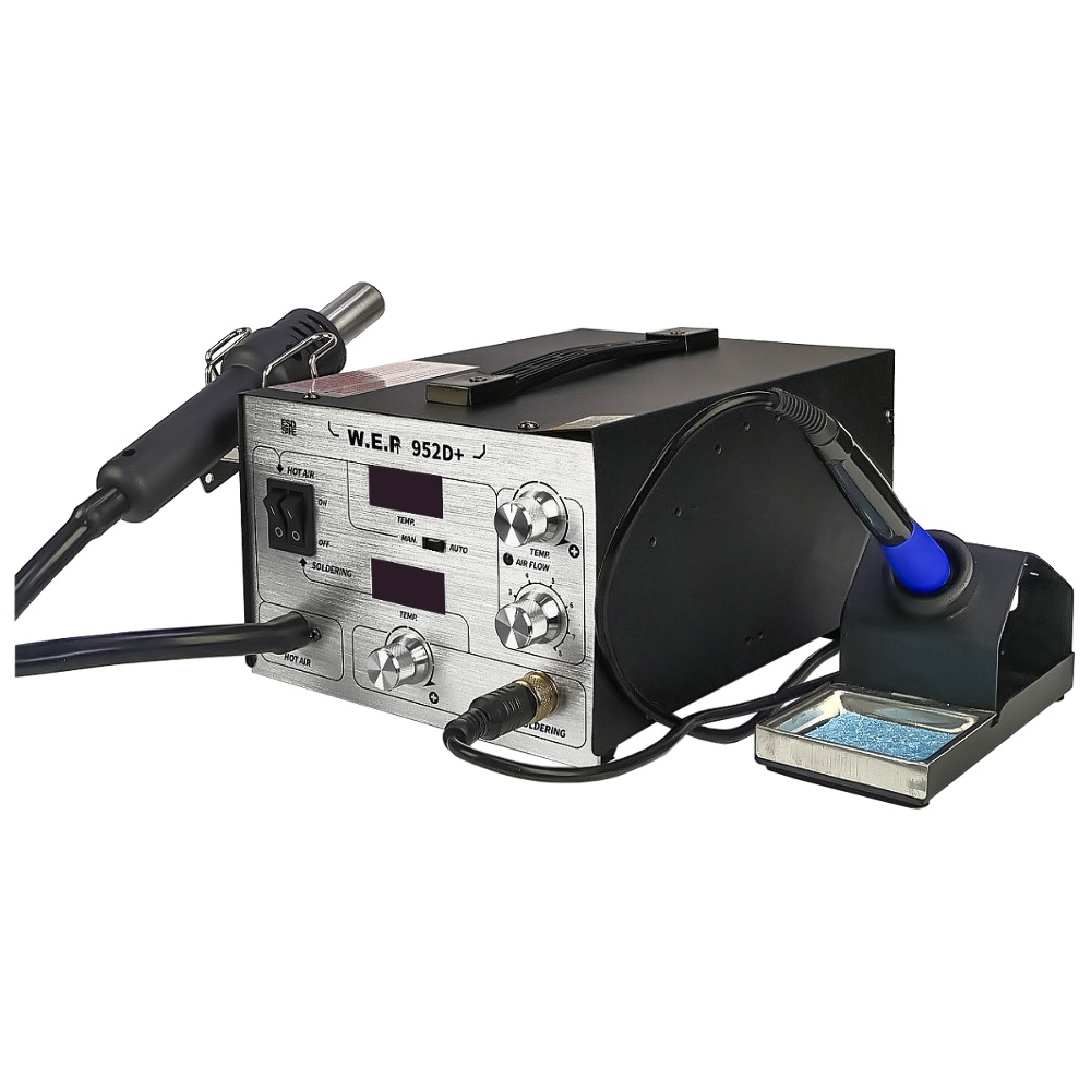 Паяльная станция WEP 952D+ компрессорная, фен, паяльник