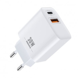 Сетевое зарядное устройство Remax RP-U82 USB/ Type-C QC PD 30W белое Сетевое зарядное устройство Remax RP-U82 USB/ Type-C QC PD 30W белое