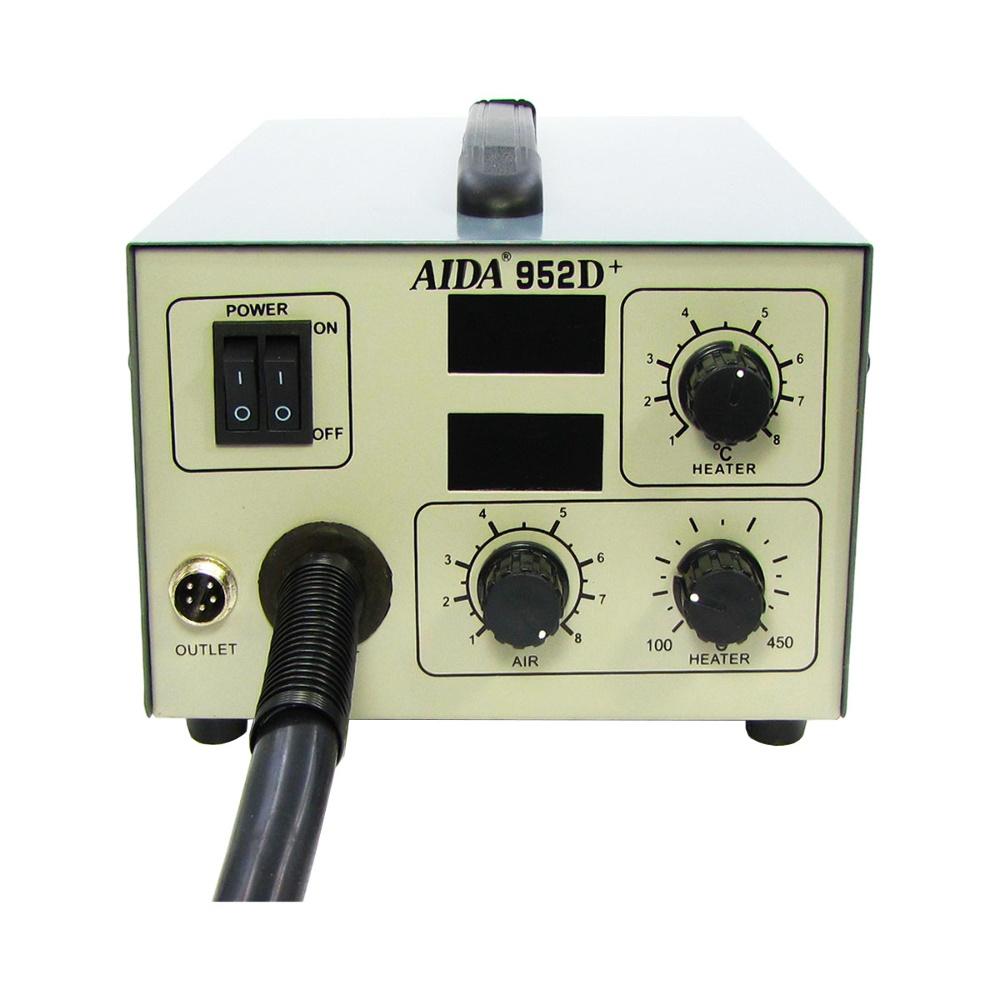 Паяльная станция Aida 952D+, фен с вентиляторным нагнетателем встроенным в корпус блока управления, паяльник