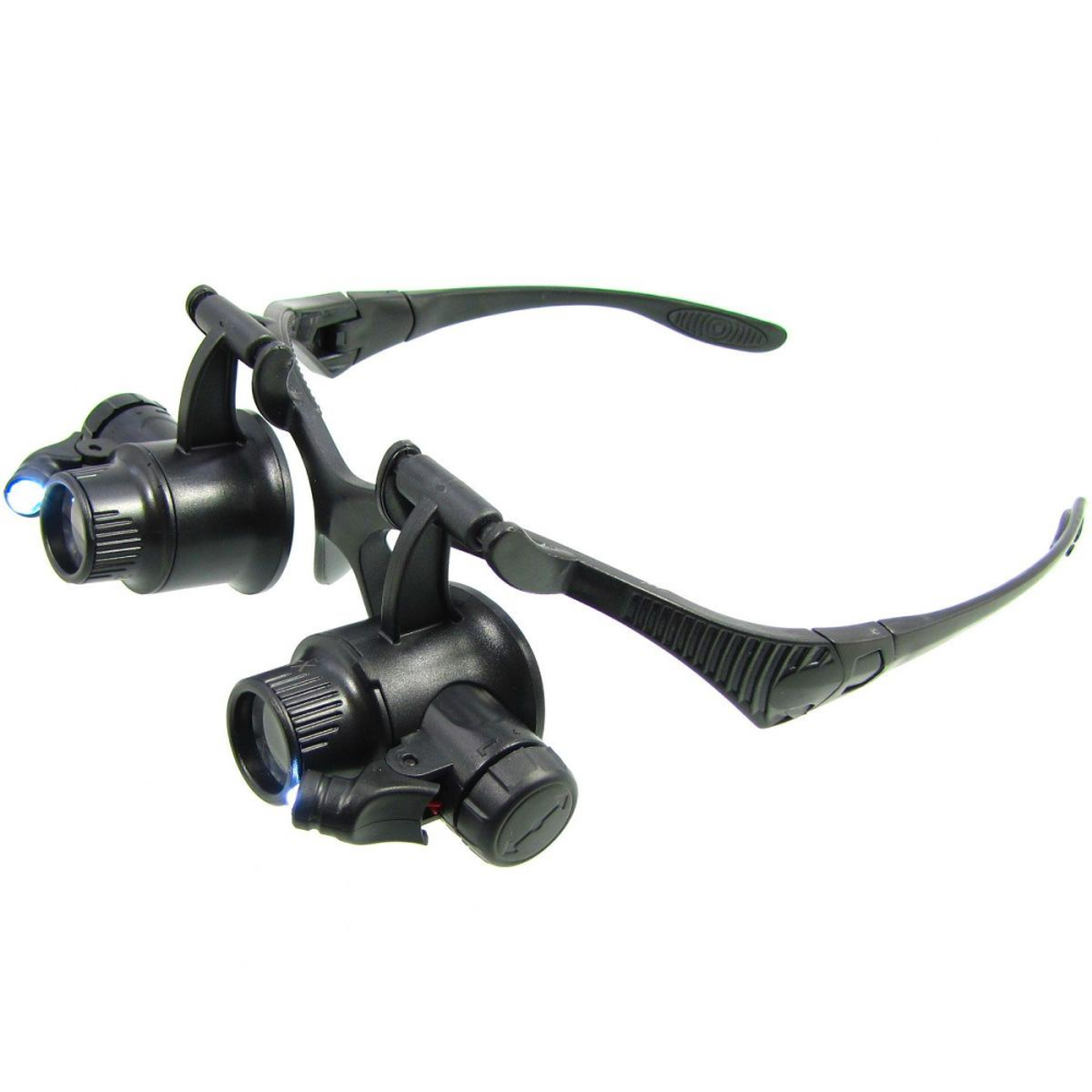Бинокуляры NO.9892GJ с LED подсветкой (4 пары линз d=20mm, 10х/15х/20х/25х)