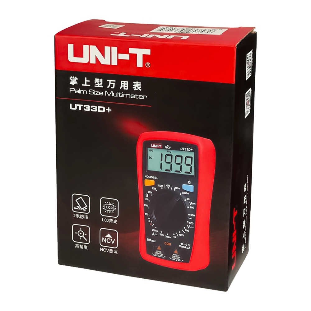 Мультиметр цифровой UNI-T UT33D+ с подсветкой (ток до 10А)
