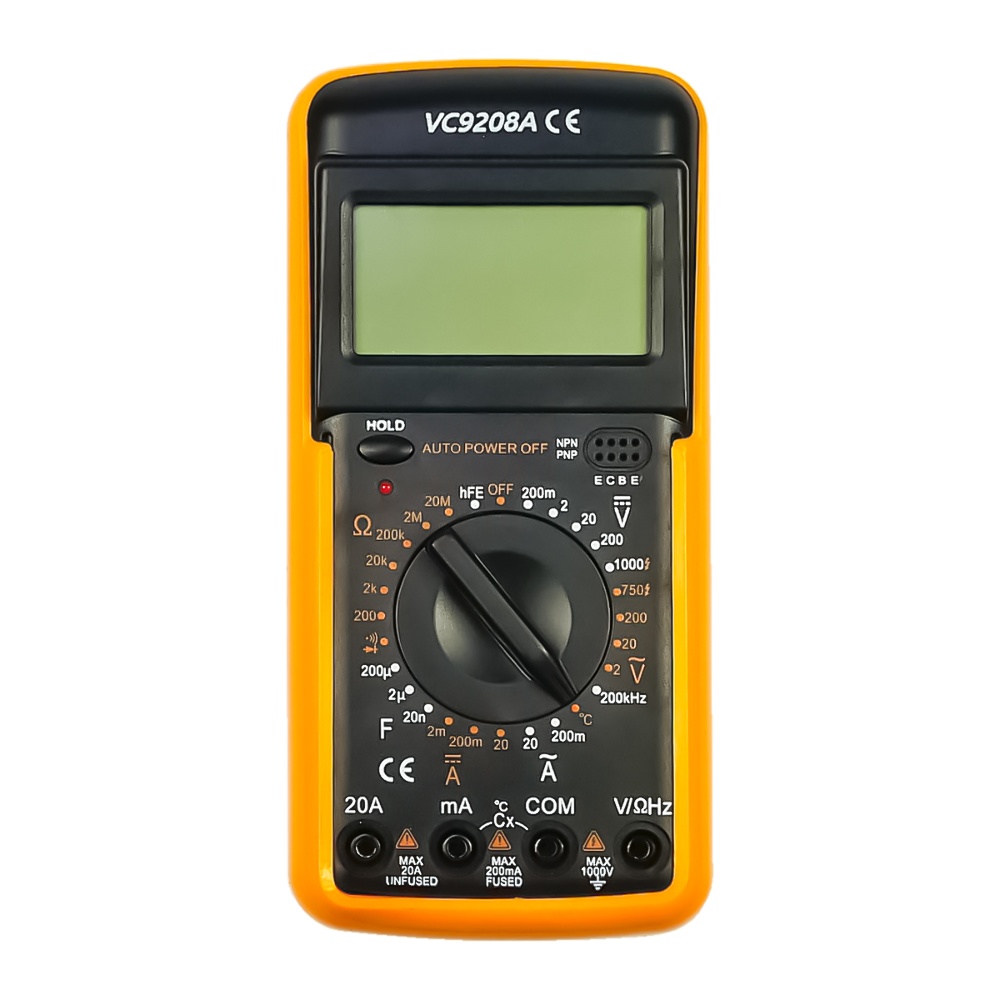 Мультиметр цифровой VC9208A с термопарой (ток до 20A)
