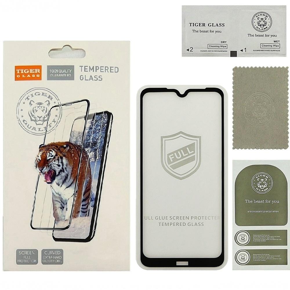 Защитное стекло TigerGlass для Xiaomi Redmi Note 8T Full Glue (0.3 мм, 2.5D, чёрное)