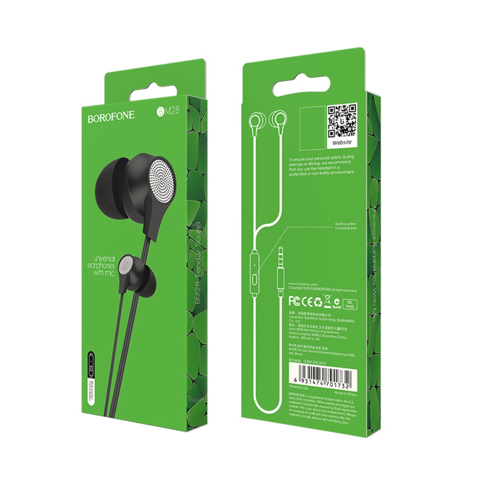 Наушники вакуумные Borofone BM28 Jack 3.5 black