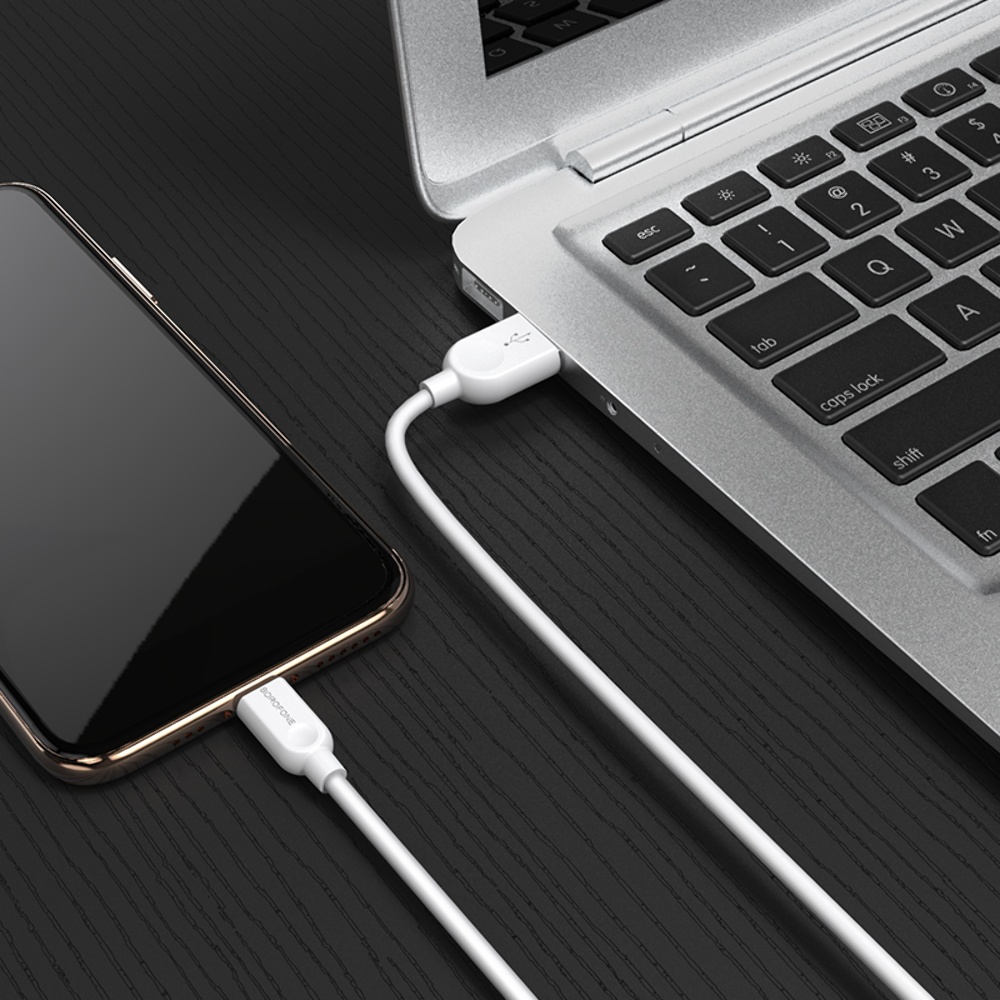 Кабель Borofone BX14 USB to Lightning 2m white