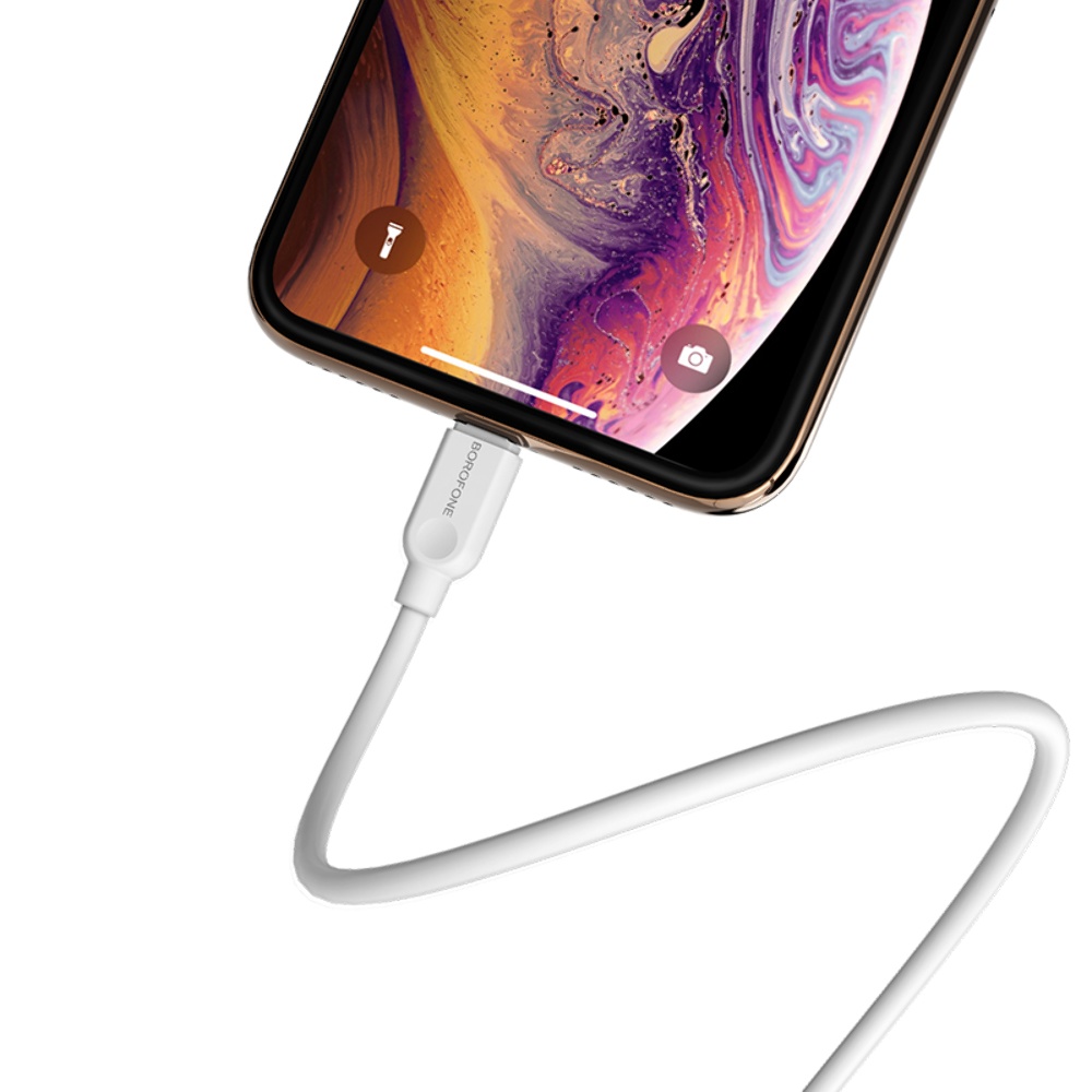 Кабель Borofone BX14 USB to Lightning 2m white