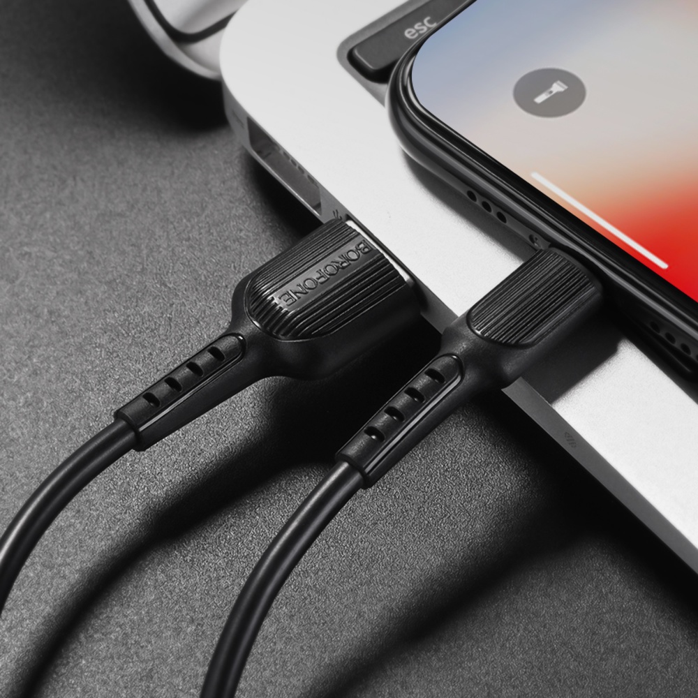 Кабель Borofone BX16 USB to Lightning 1m black