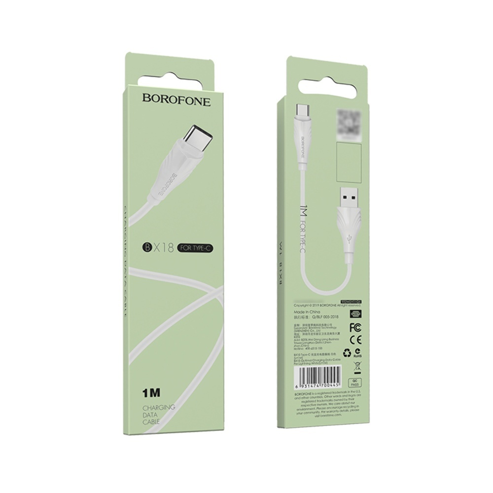 Кабель Borofone BX18 USB to Type-C 1m white