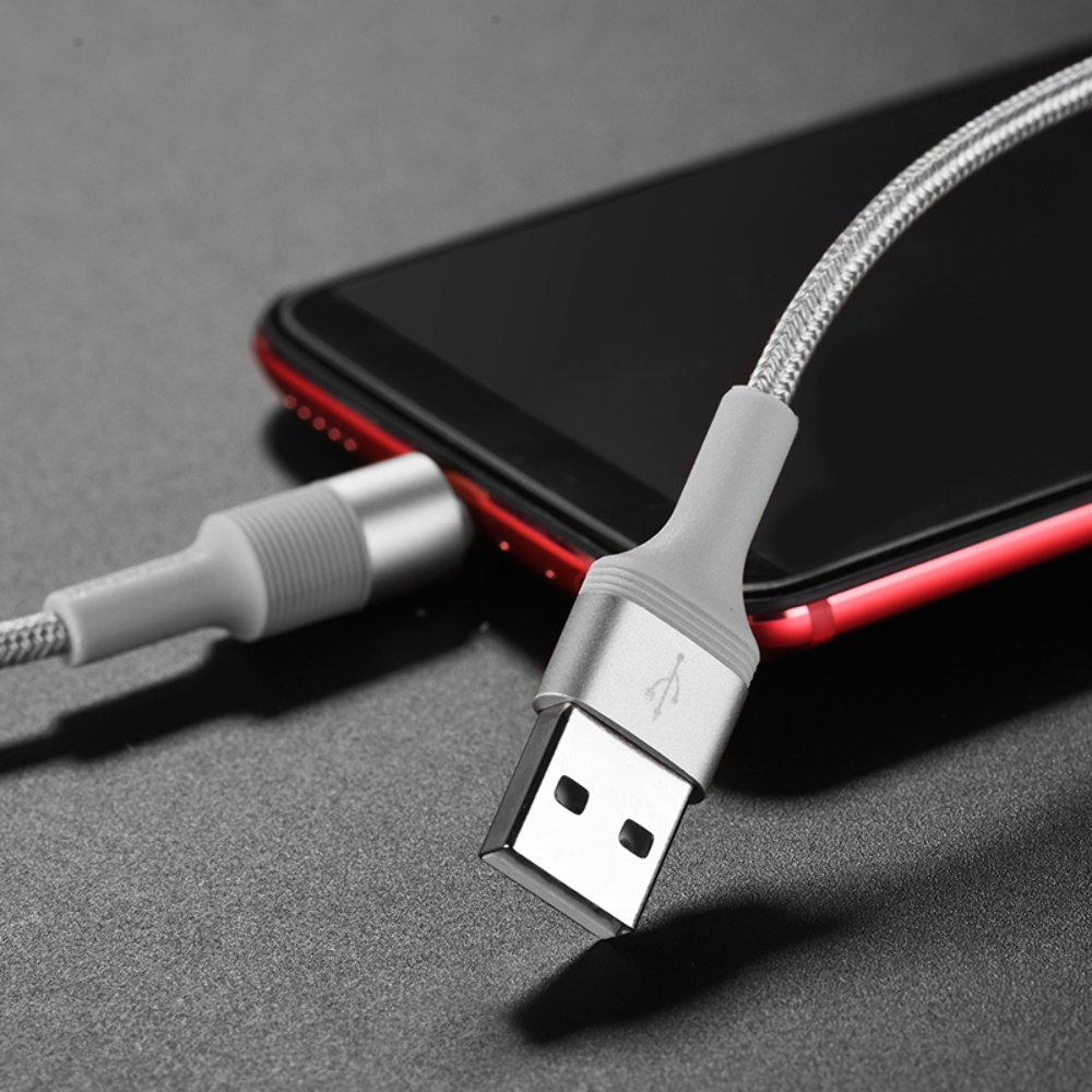 Кабель Borofone BX21 USB to MicroUSB 1m metal gray