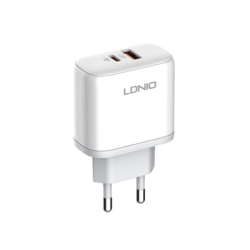 Сетевое зарядное устройство Ldnio A2526C USB/ Type-C QC PD 45W белое + кабель Type-C to Lightning Сетевое зарядное устройство Ldnio A2526C USB/ Type-C QC PD 45W белое + кабель Type-C to Lightning