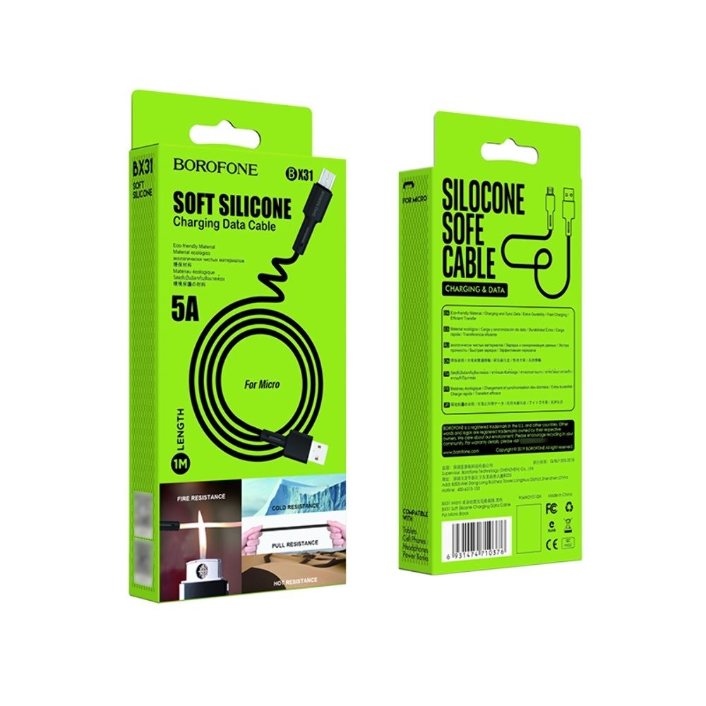 Кабель Borofone BX31 USB to MicroUSB 1m black