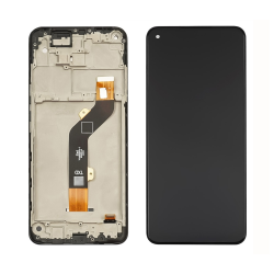 Дисплей для TECNO Spark 6 (KE7) с чёрным тачскрином и корпусной рамкой