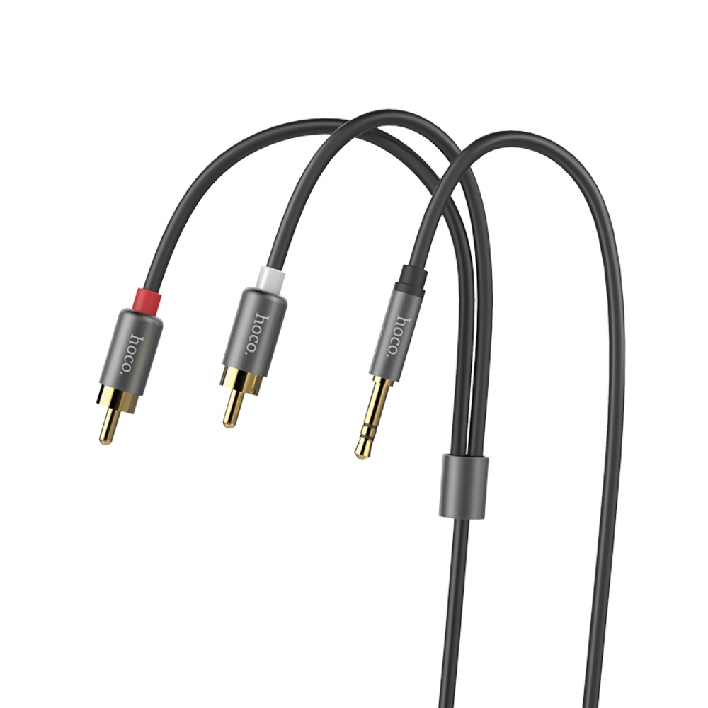 AUX кабель Hoco UPA10 Jack 3.5 to RCA 1.5m серый