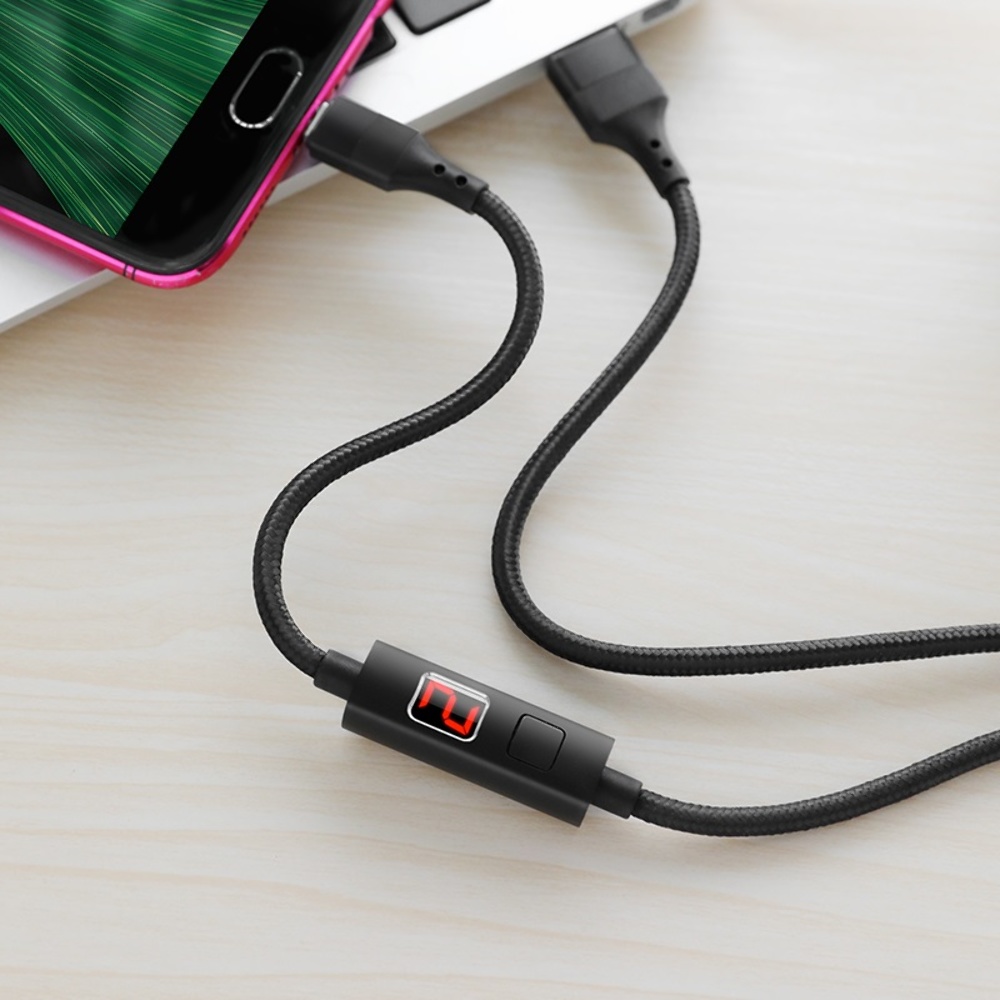 Кабель Hoco S13 с таймером USB to MicroUSB 1.2m black