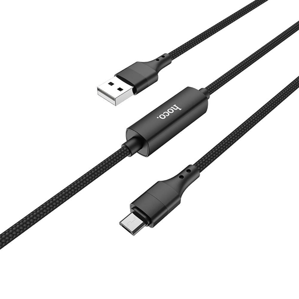 Кабель Hoco S13 с таймером USB to MicroUSB 1.2m black