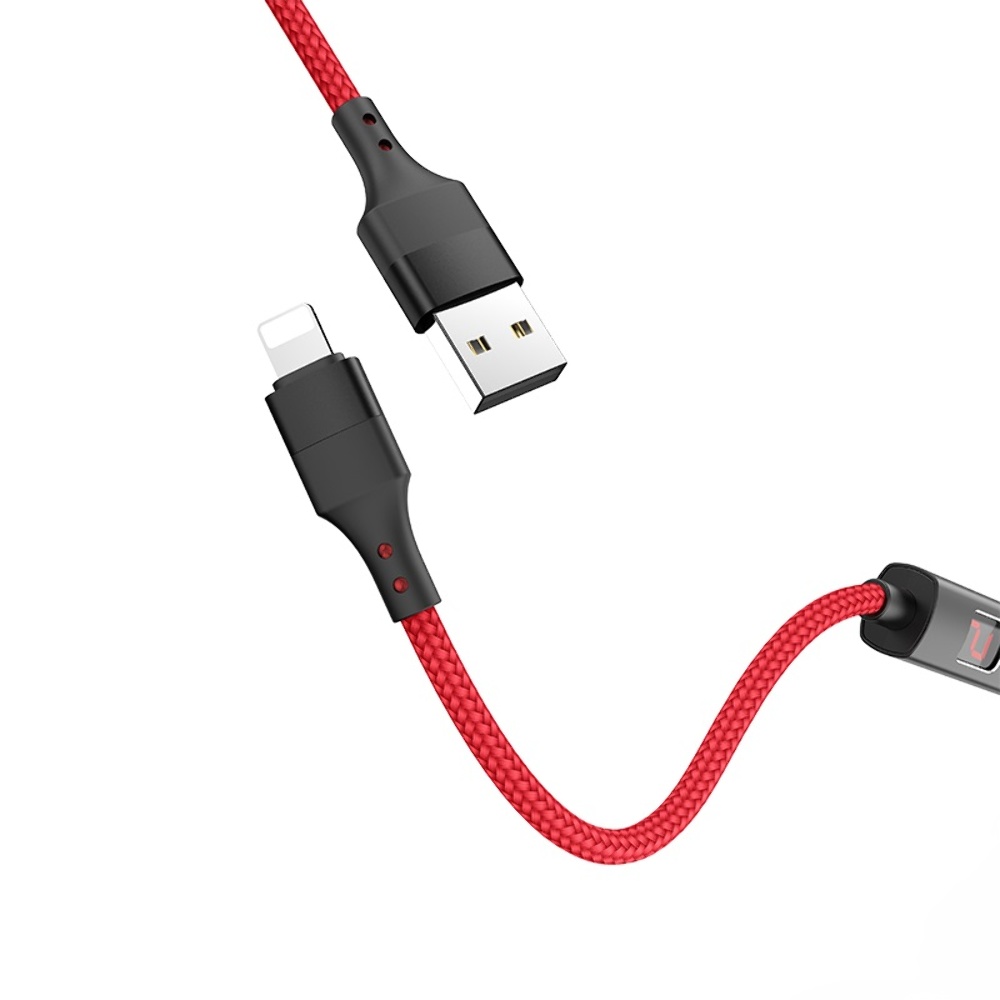 Кабель Hoco S13 с таймером USB to Lightning 1.2m red