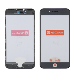 Стекло тачскрина с OCA плёнкой для Apple iPhone 7 Plus чёрное с рамкой и сеточкой G+OCA Pro