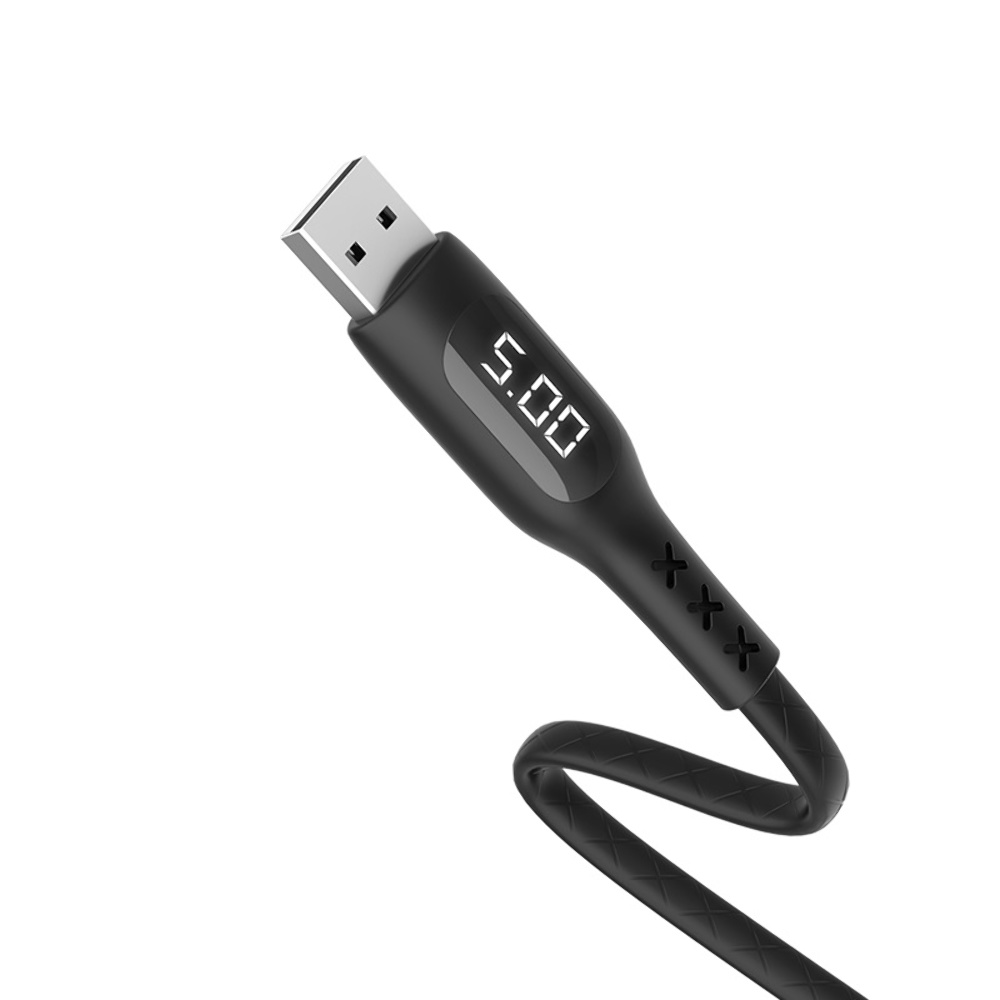 Кабель Hoco S6 с таймером USB to MicroUSB 1.2m black