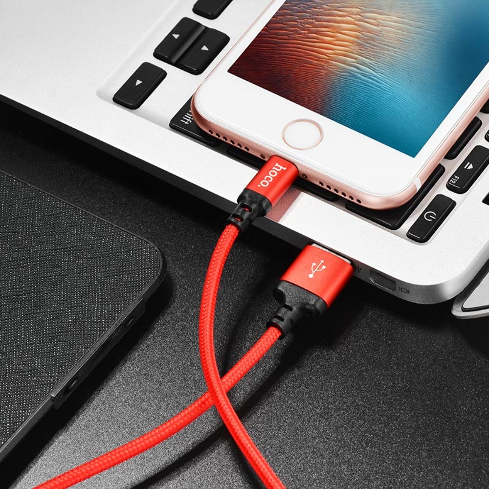 Кабель Hoco X14 USB to Lightning 1m red