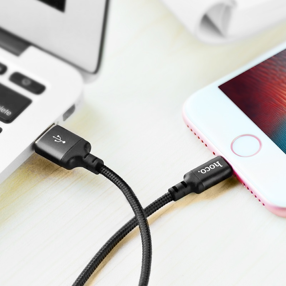 Кабель Hoco X14 USB to Lightning 1m black