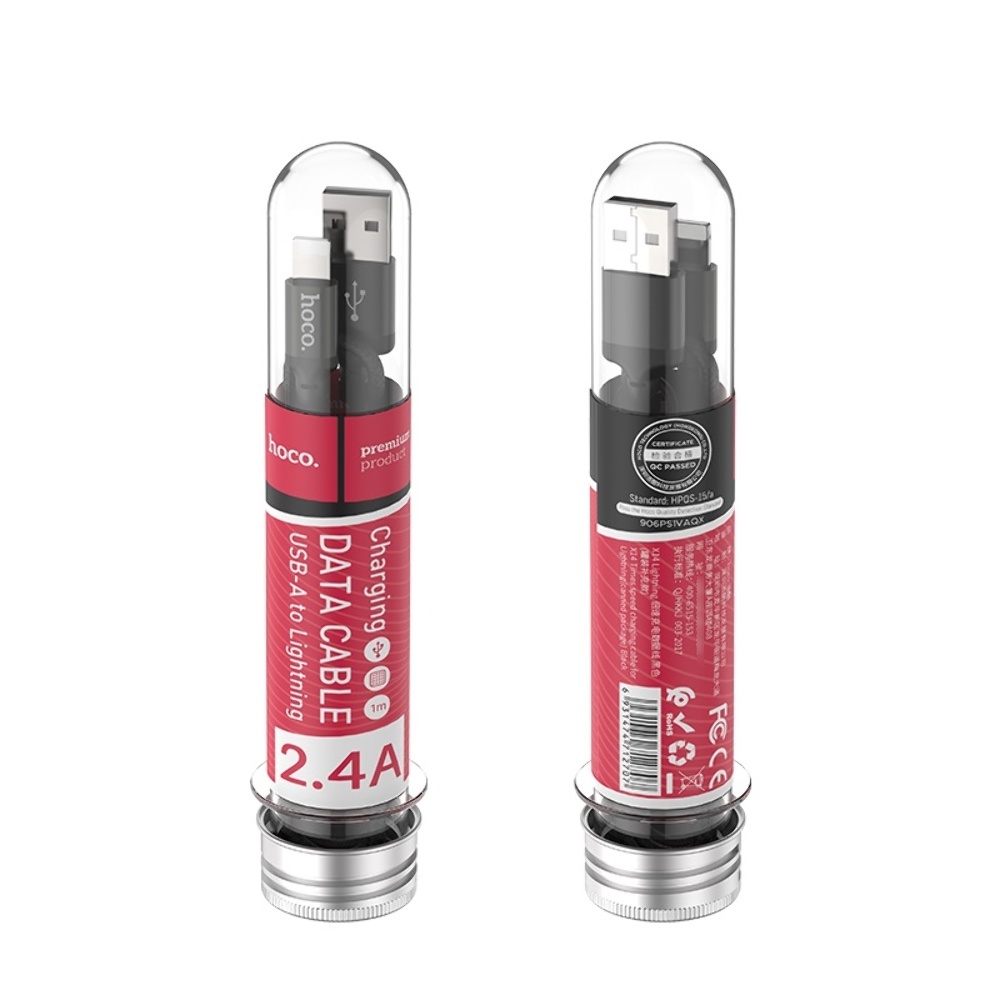 Кабель Hoco X14 USB to Lightning 1m black