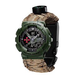 Годинник наручний Patriot 005AGSU ЗСУ Паракордовий ремінець Desert Camo + Коробка