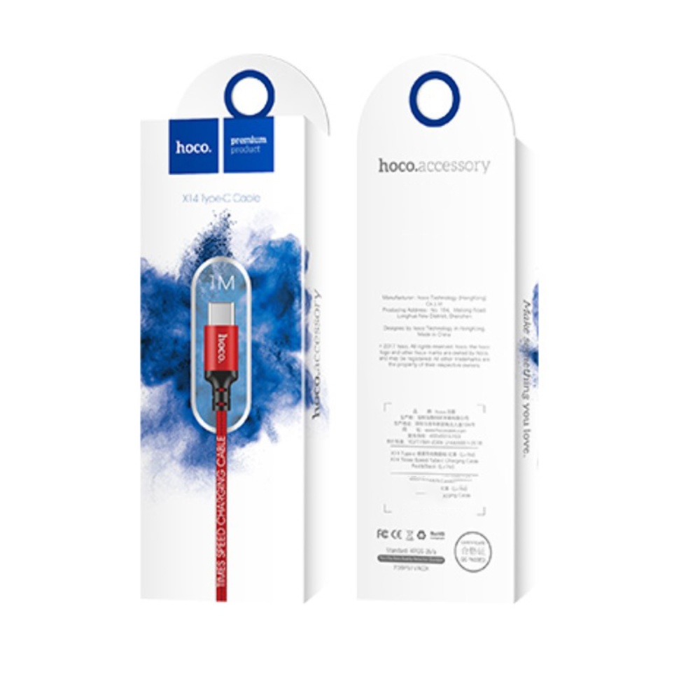 Кабель Hoco X14 USB to Type-C 1m red