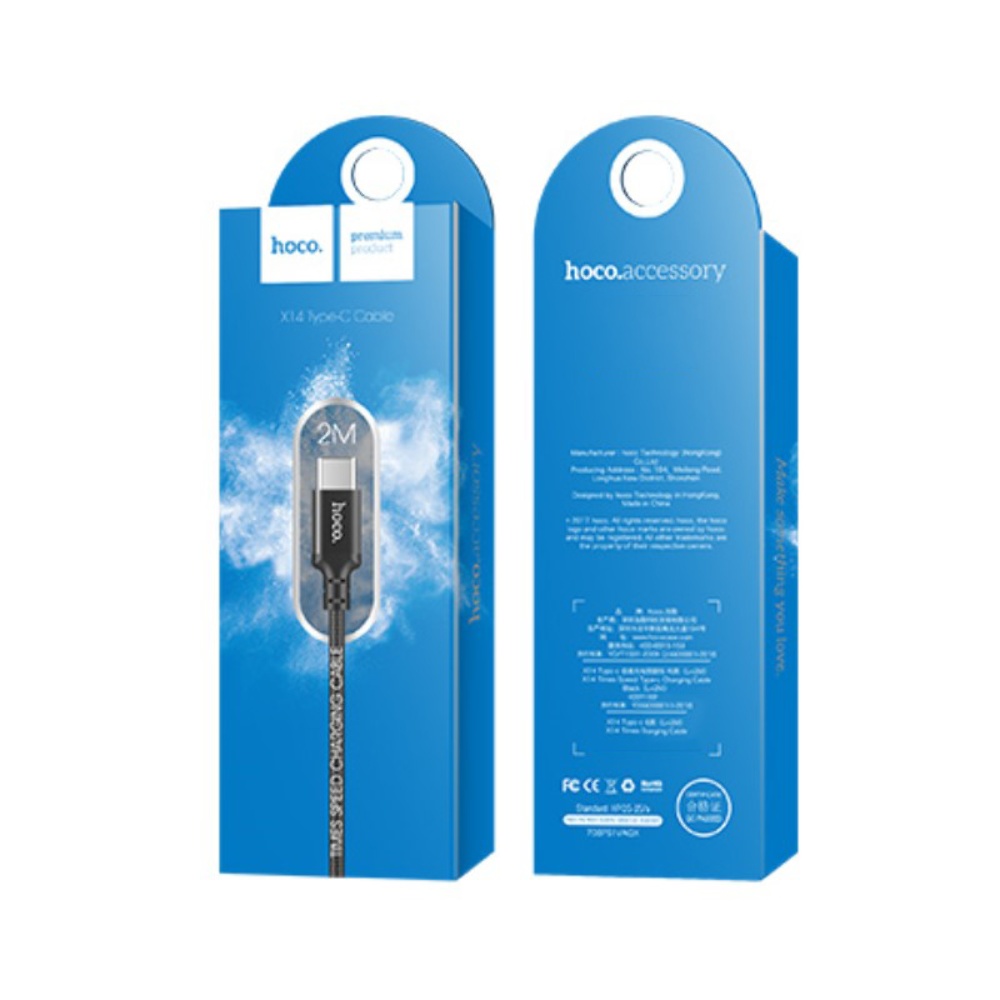 Кабель Hoco X14 USB to Type-C 2m black