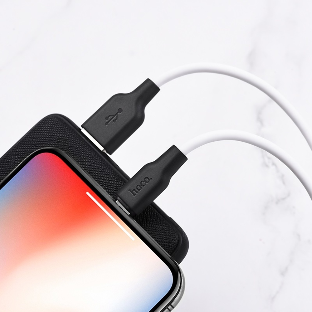 Кабель Hoco X21 USB to Lightning 1m black white