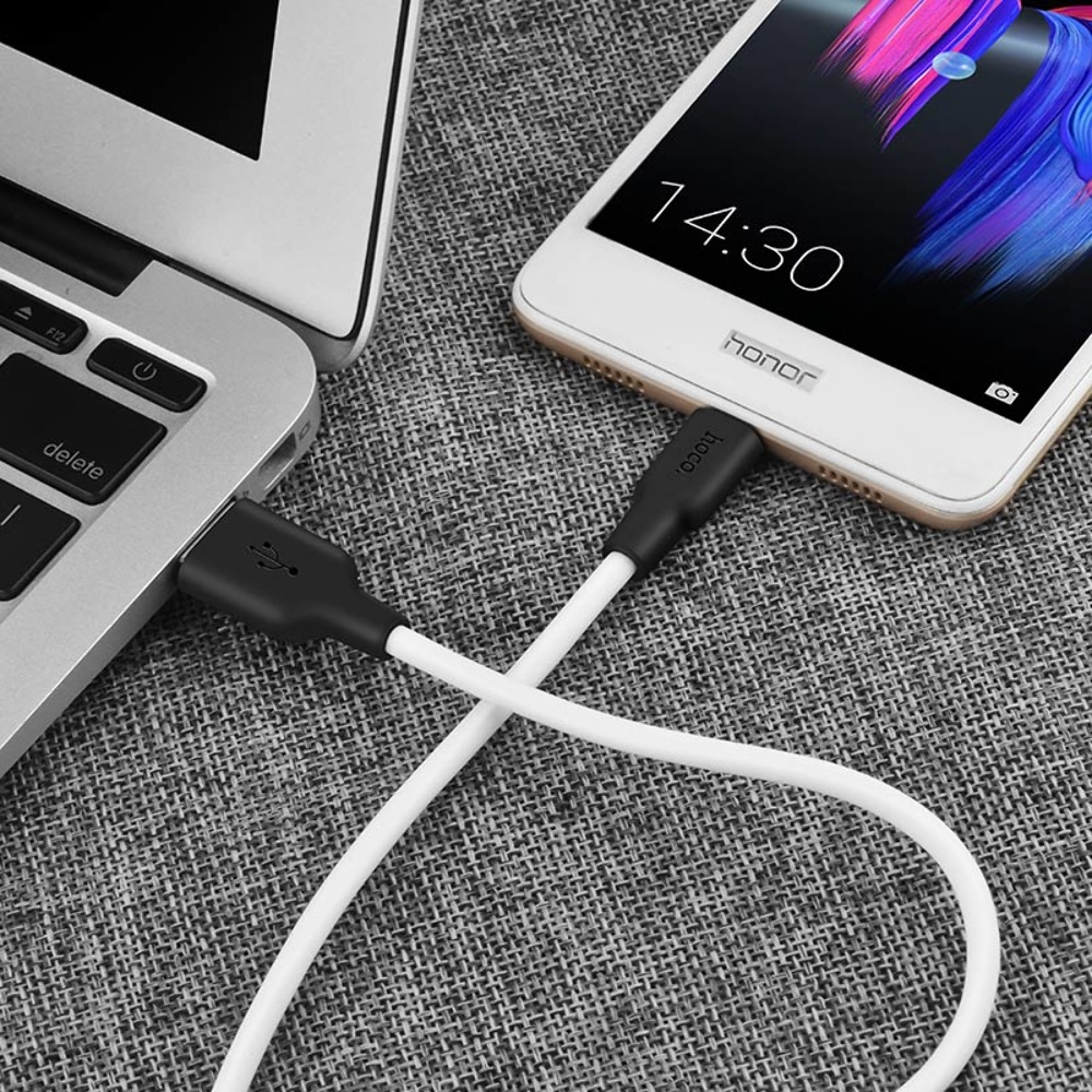 Кабель Hoco X21 USB to MicroUSB 1m black white